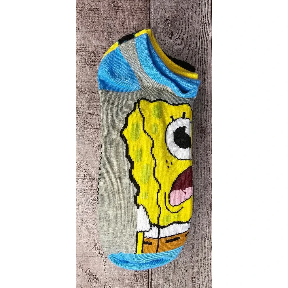 6 Pair NEW SpongeBob SquarePants Ankle Socks Size 4 - 10 Nickelodeon UNISEX